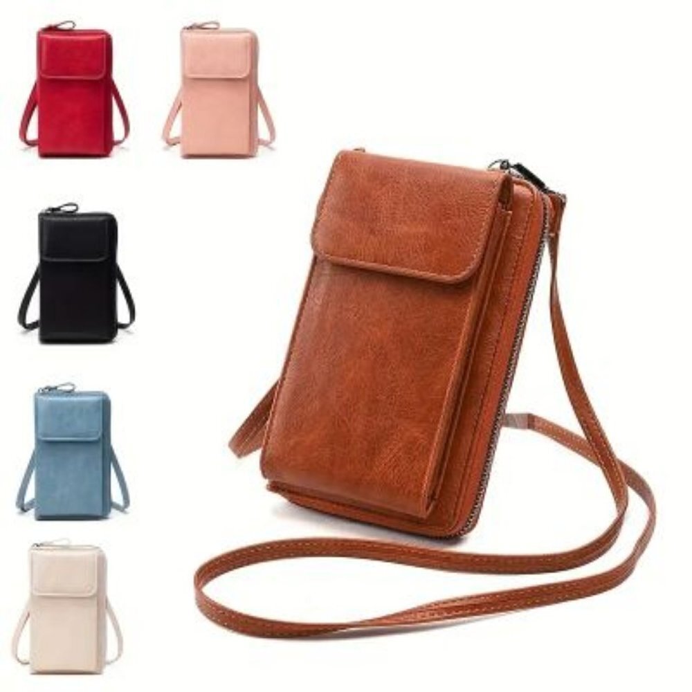 All-Match Zipper Shoulder Bag, Trendy Solid Color‎ Phone Bag, Versatile Purse - Picture 2 of 11